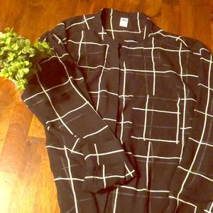 Sheer Old Navy button-down top.